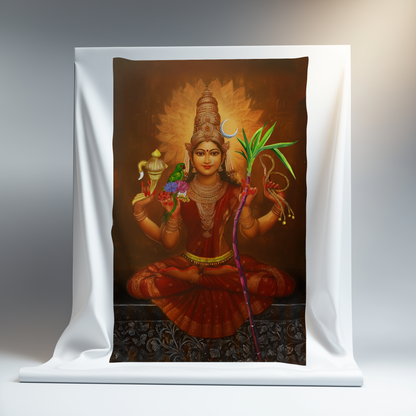 Lalitha Tripura Sundari Canvas Print Roll (Unframed) – Kanchi Kamakshi Devi Wall Art for Home Temple, Meditation & Spiritual Décor