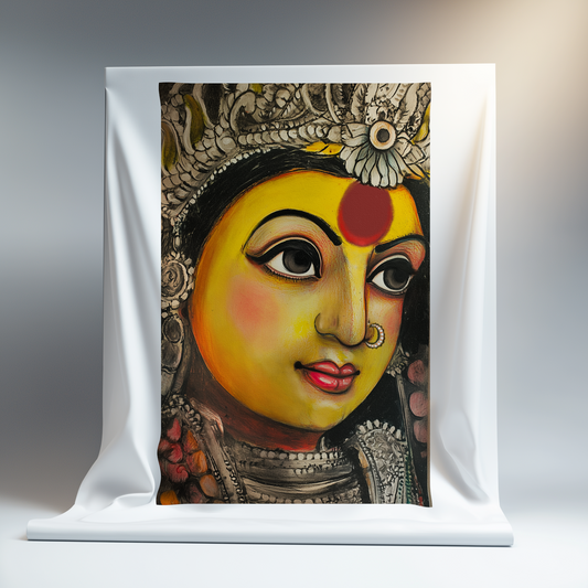 Graceful Eyes of Maa Durga Canvas Print Roll (Unframed) – Abstract Devi Wall Art for Home Temple, Navratri & Modern Spiritual Décor