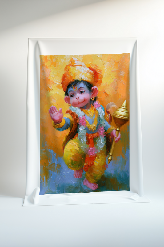 Bala Hanuman Canvas Print Roll (Unframed) | Premium Hindu Spiritual Wall Art Canvas