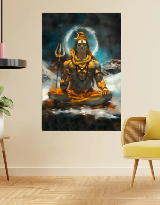 Lord Shiva premium Wall Poster – Hindu God Poster for Meditation, Home Temple & Spiritual Decor | Vastu Spiritual Art Print