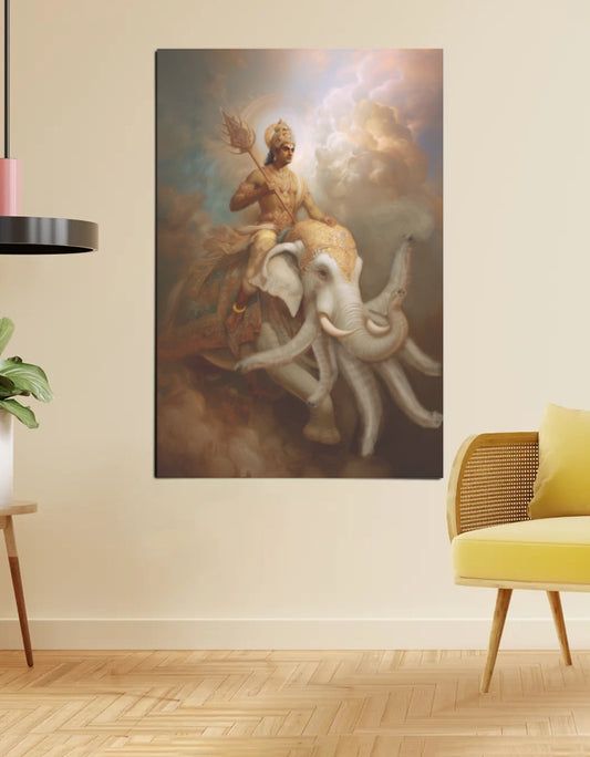 Indra Dev wall Poster – King of Devas & Svarga | 300 GSM print