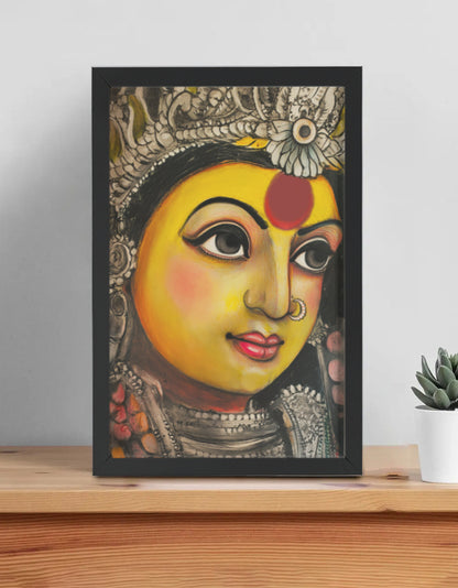 Graceful Eyes of Maa Durga Abstract Art Photo Frame | 300 GSM Glossy Laminated Artboard | Vastu Positive Wall Decor & Spiritual Gift