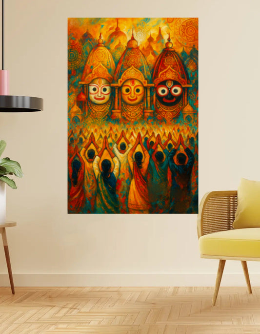 Puri Jagannath Ratha Yatra Poster – Spiritual Wall art poster | 300 GSM Print