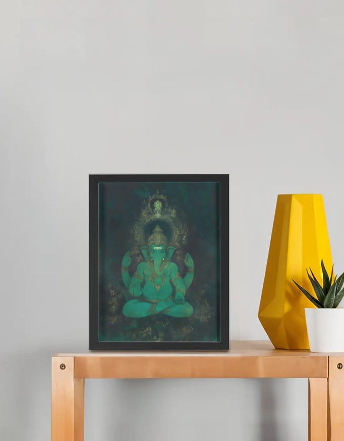 Lord Ganesha Photo Frame for Home Décor & Gifting | Traditional Wall Art | (No Glass)