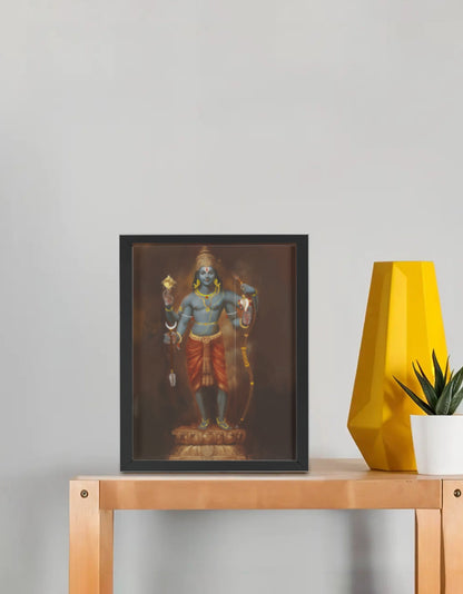 Sri Rama Photo Frame | Shri Ram Wall Art for Home Temple | 300 GSM Glossy Laminated Artboard | Vastu Positive Spiritual Gift