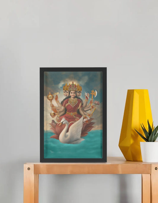 Gayatri Devi Photo Frame – Spiritual Wall Art for Home, Pooja Room & Gifting