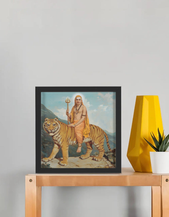 Male Mahadeshwara Swamy Photo Frame | Mahadeshwara Hills Wall Art | 300 GSM Glossy Laminated Artboard | Vastu Positive Devotional Gift