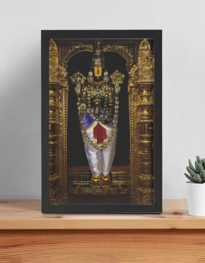 Venkateswara Swamy Photo Frame – Tirupati Balaji Wall Art for Home, Temple & Gifting