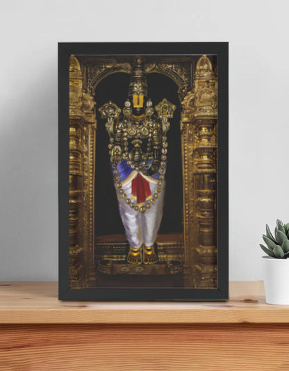 Venkateswara Swamy Photo Frame – Tirupati Balaji Wall Art for Home, Temple & Gifting