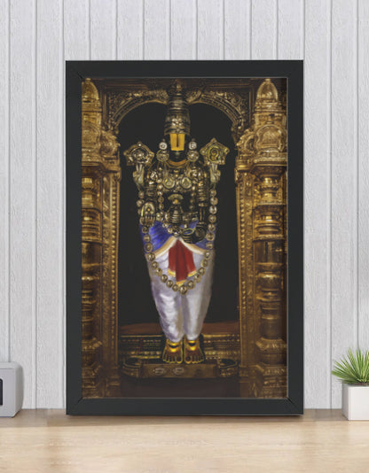 Venkateswara Swamy Photo Frame – Tirupati Balaji Wall Art for Home, Temple & Gifting