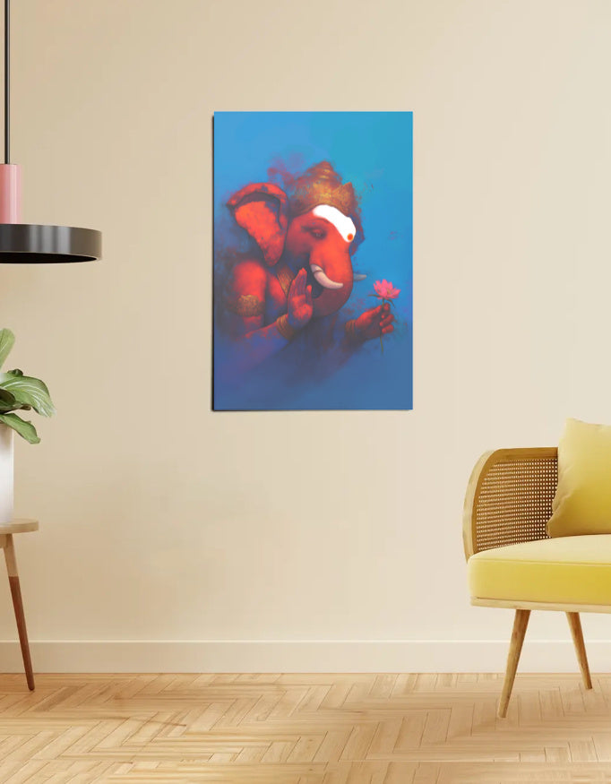 Lord Ganesha wall Poster – 300 GSM Wall Art for Wisdom & Prosperity | Vastu-Positive Decor