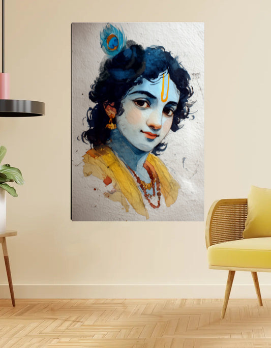 Lord Krishna Poster – Divine Wall Art Print | 300 GSM Spiritual Decor