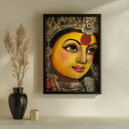 Graceful Eyes of Maa Durga Abstract Art Photo Frame | 300 GSM Glossy Laminated Artboard | Vastu Positive Wall Decor & Spiritual Gift