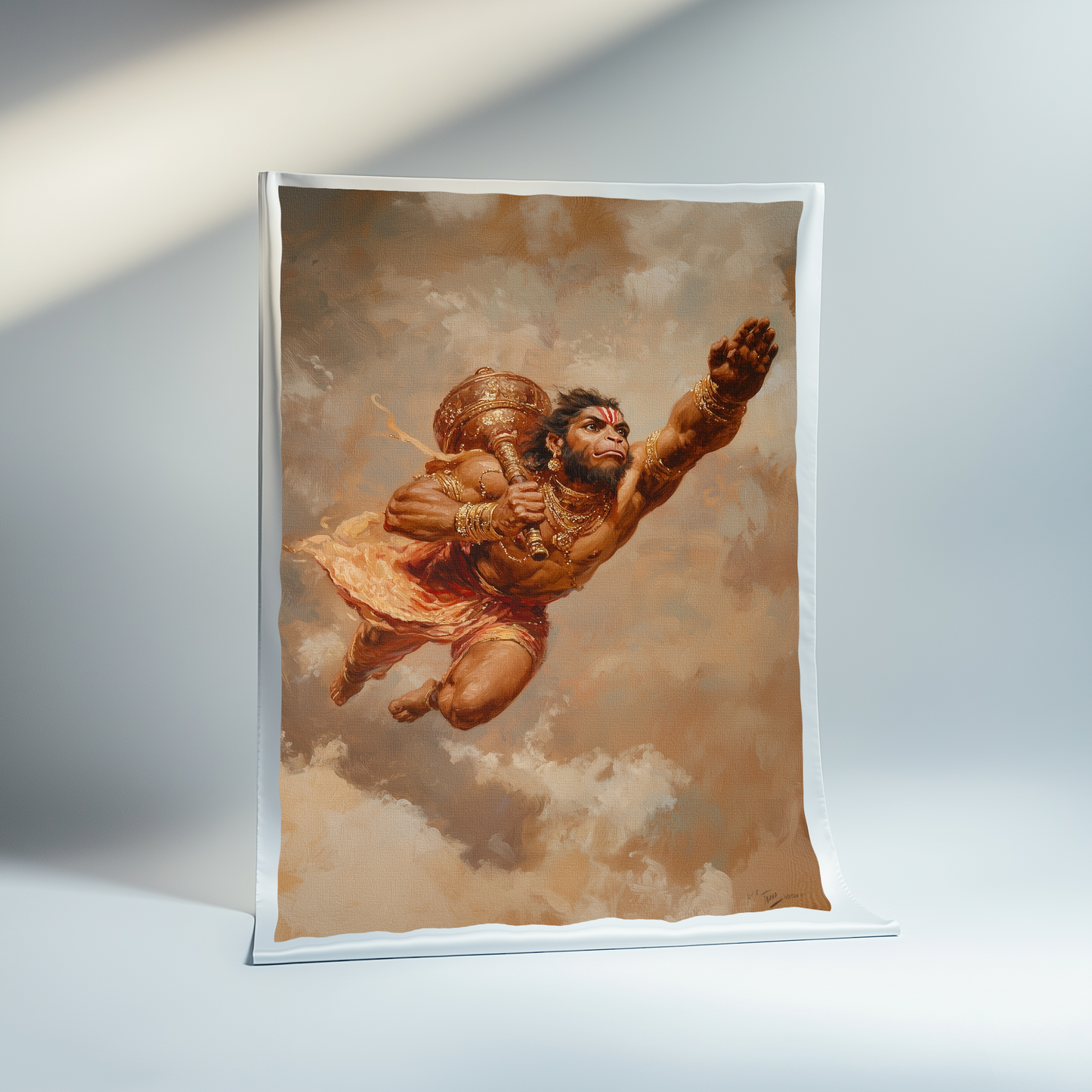 Lord Hanuman in Flying Posture Canvas Print Roll – 24x36 Inch