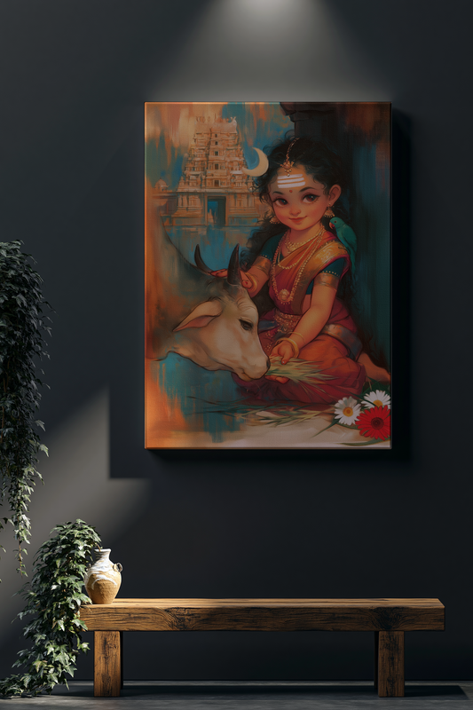 Bala Tripura Sundari Art Premium Canvas Frame