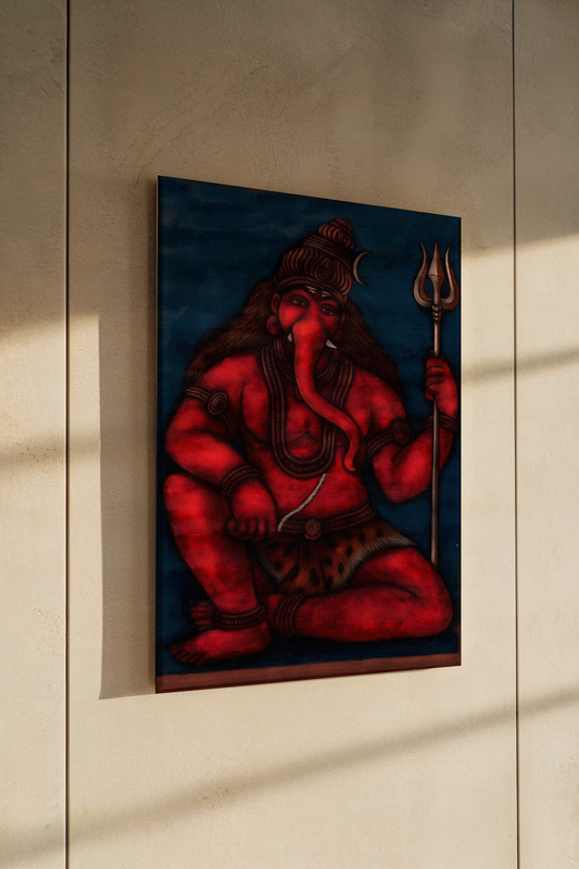 Ganesha digital painting on Canvas – Vastu-Positive Ganpati Wall Art for Home, Office & Pooja Room