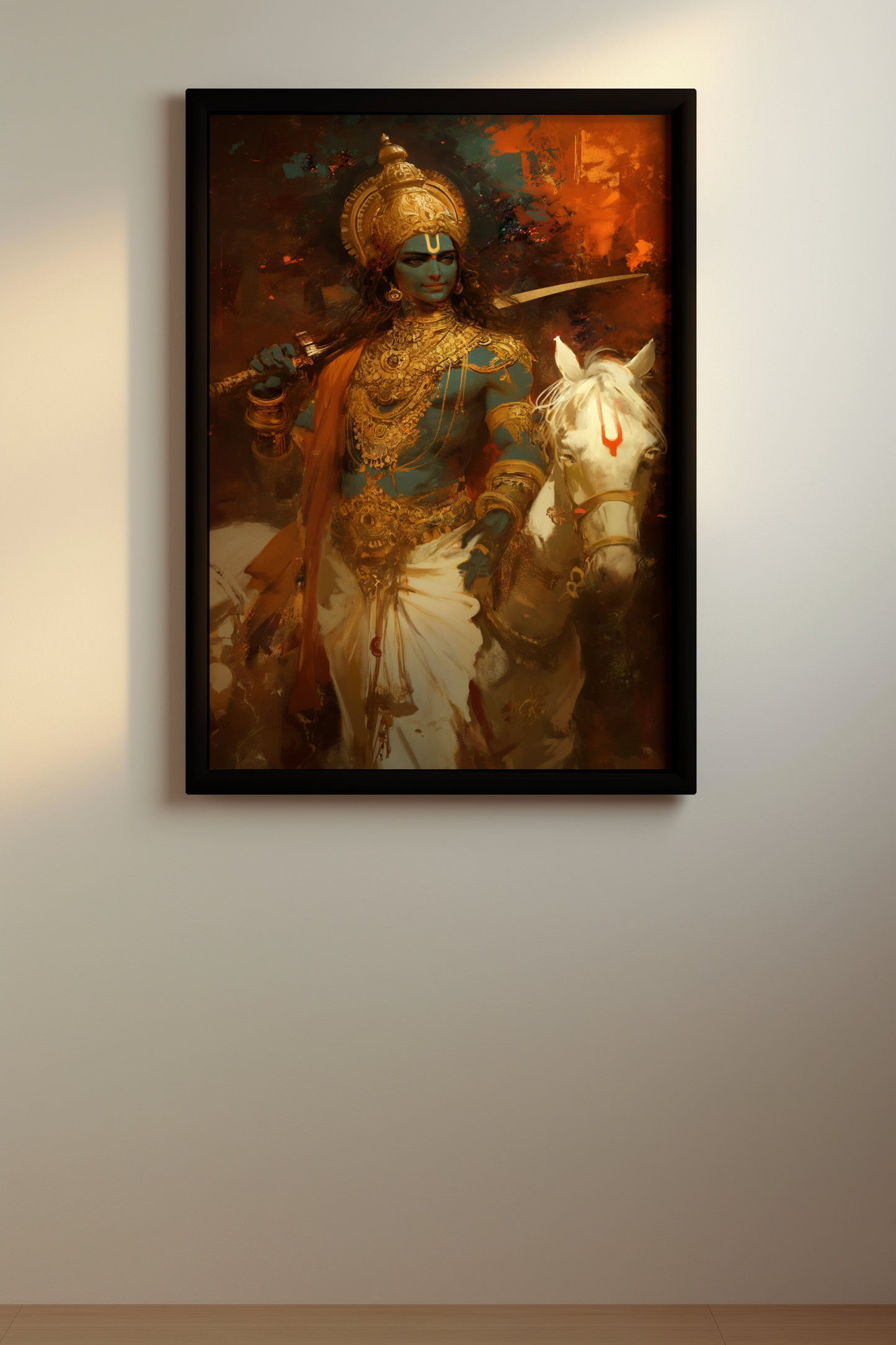 Kalki Avatar Photo Frame – Divine Art of Lord Vishnu’s Tenth Incarnation | Spiritual Wall Decor for Protection and Positivity