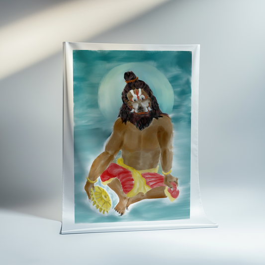 Kevala Narasimha swamy Canvas Print Roll – Fierce Avatar Wall Art for Pooja Room & Spiritual Decor