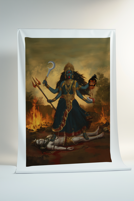 Maa Kali Canvas Print Roll – Divine Goddess of Power, Protection & Transformation | Spiritual Wall Art for Home & Pooja Room