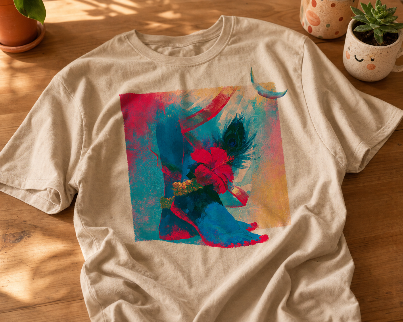 Sri Krishna & Maa Kali Oversized T-Shirt | 240 GSM Premium Cotton Unisex Graphic Tee | Sanatana Dharma Devotional Wear