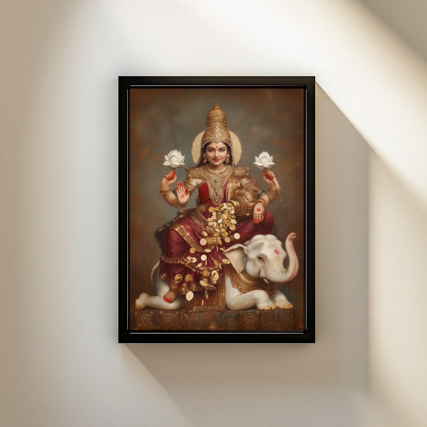 Devi Mahalakshmi – Framed Canvas Print glass protected photo frame