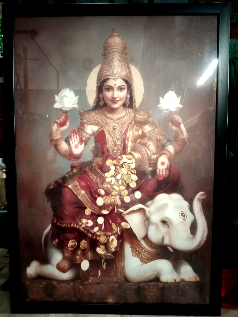Devi Mahalakshmi – Framed Canvas Print glass protected photo frame
