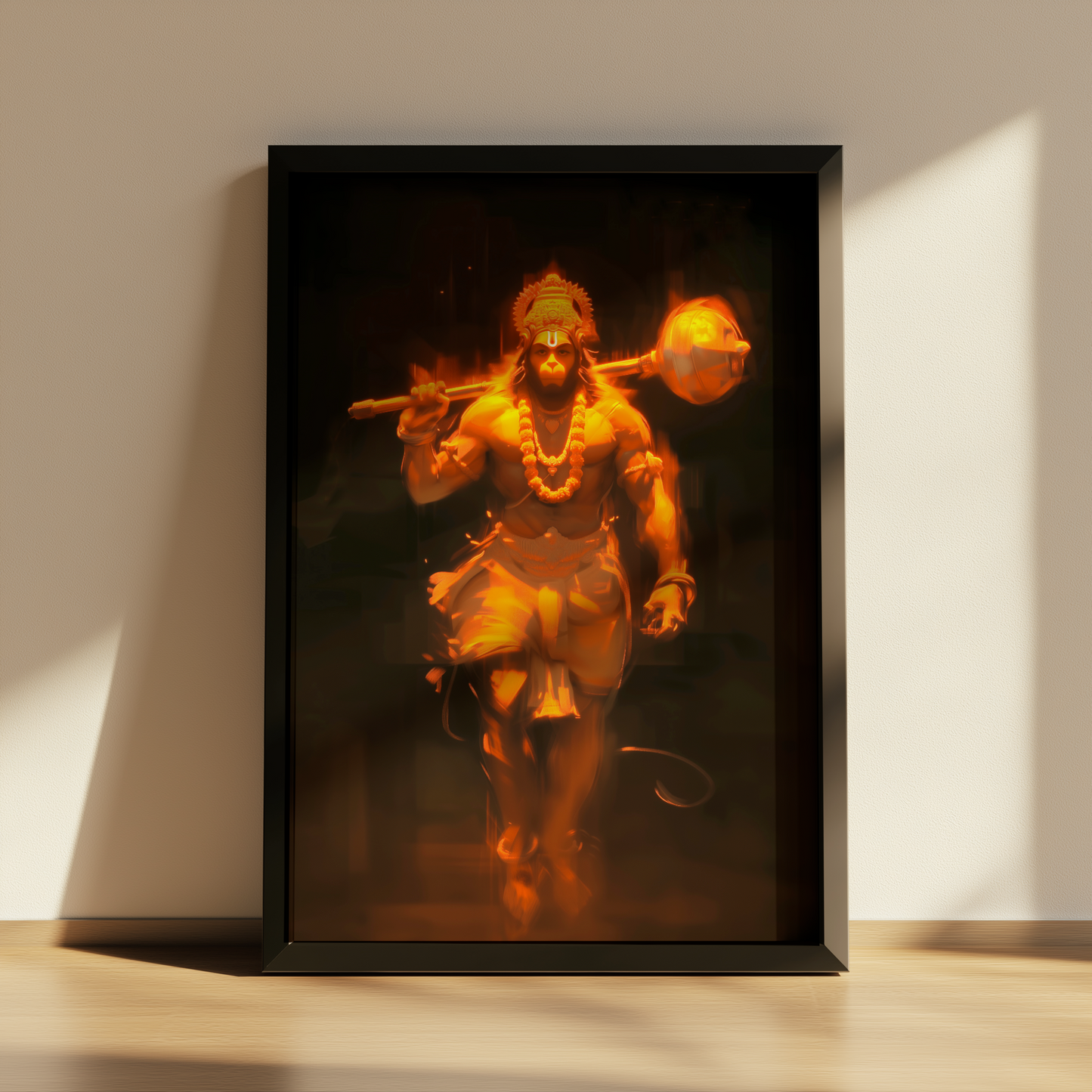 Lord Hanuman Photo Frame | Symbol of Strength, Devotion & Protection | Sacred Wall Art for Home & Temple Decor
