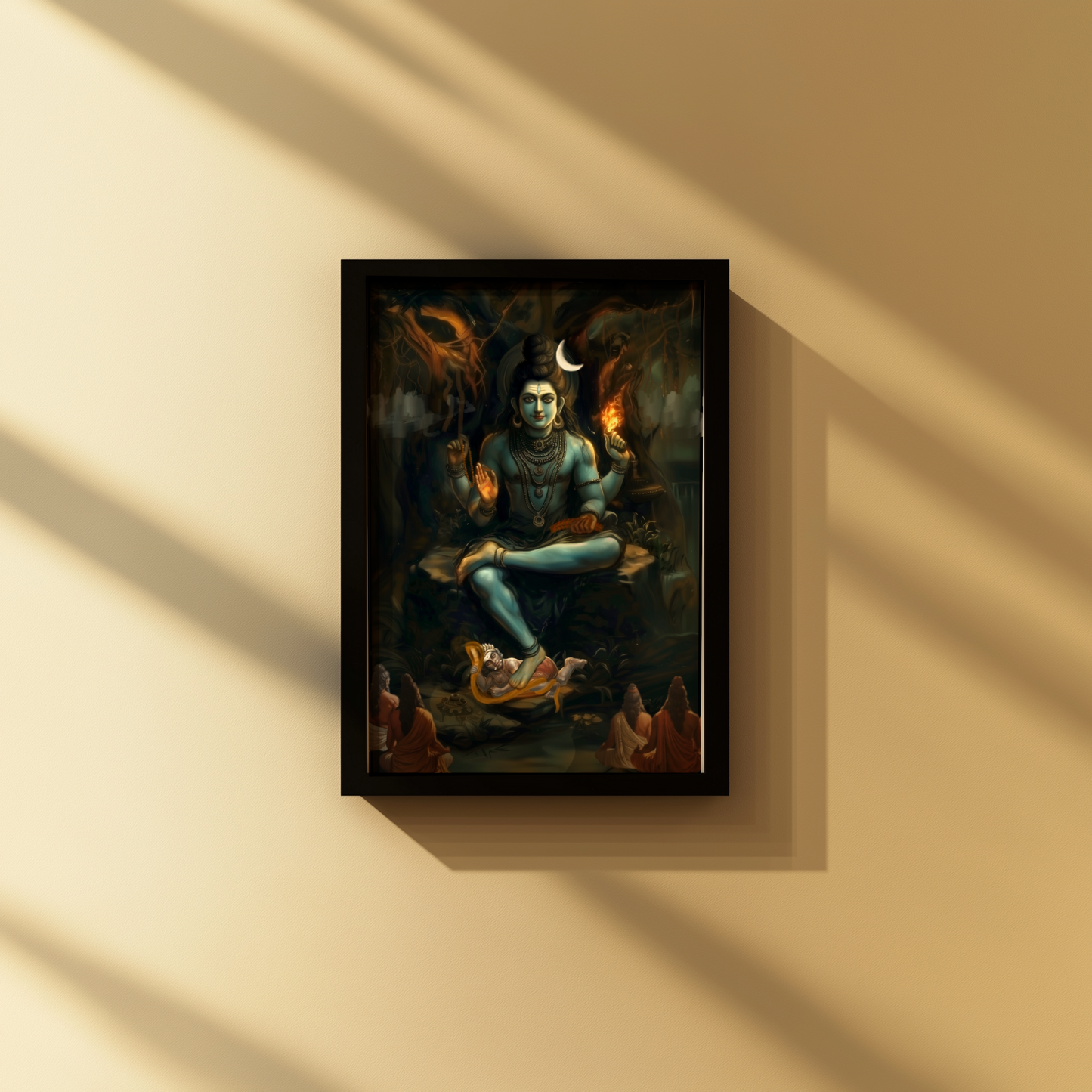 Dakshina murthy Photo Frame Online – Lord Shiva as Adi Guru | Vastu Wall Decor for Wisdom, Knowledge & Spiritual Study Room | Premium Laminated Finish