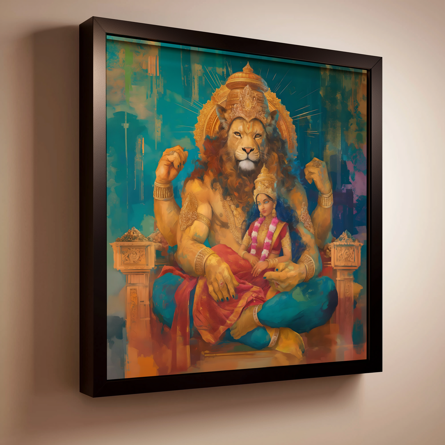 Lakshmi Narasimha Swamy Photo Frame | Perfect Gift for Devotees | 300 GSM Glossy Finish