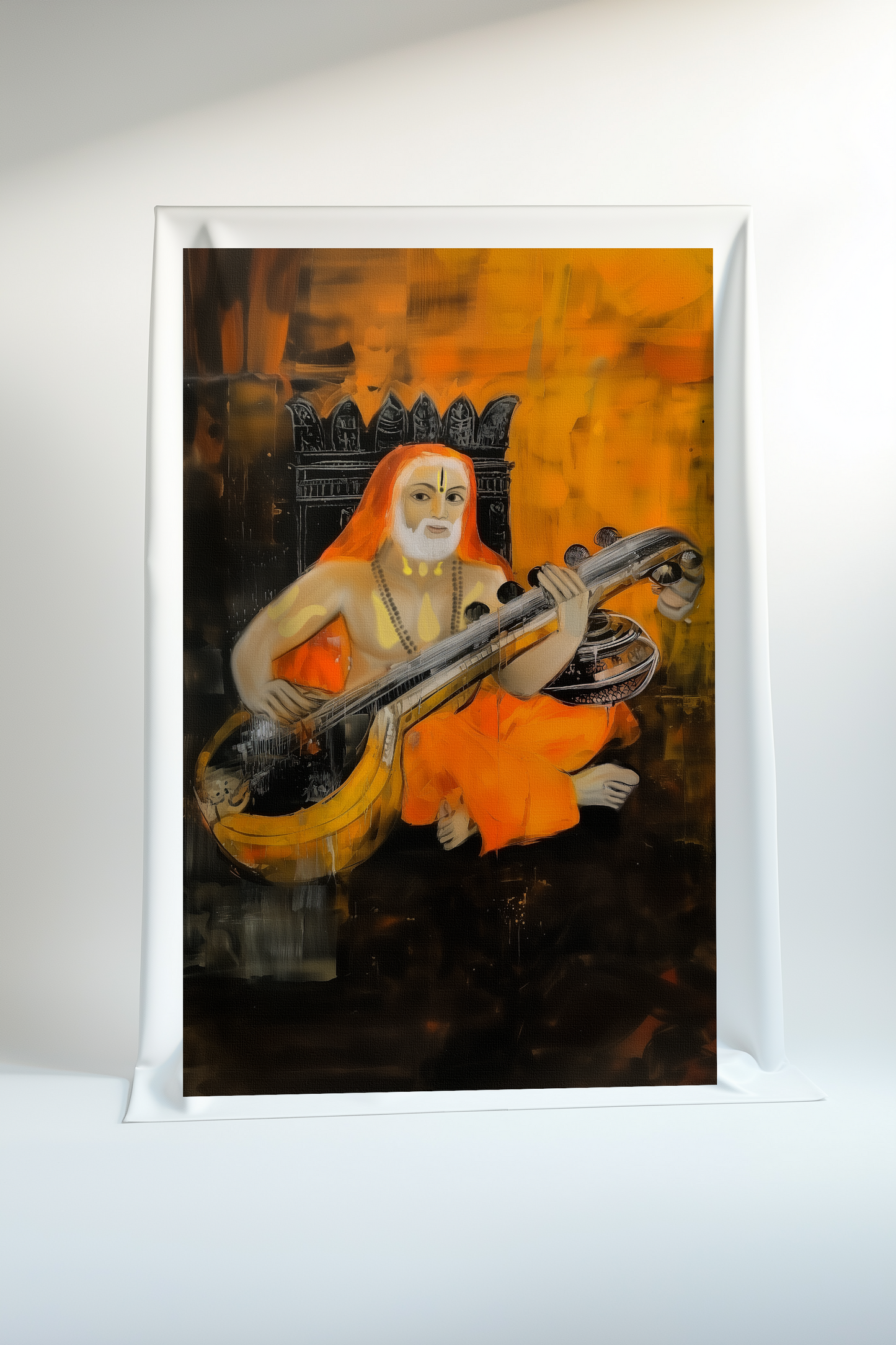 Sri Raghavendra Swamy Canvas Print Roll – Spiritual Wall Art for Pooja Room & Meditation Space