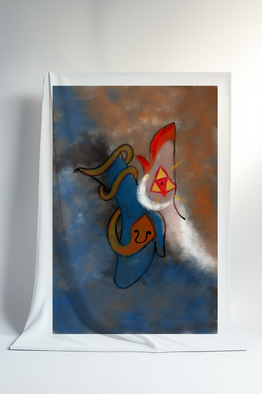 Shiva Shakti Mystical Canvas Print Roll – Divine Kundalini Art with Sacred Geometry