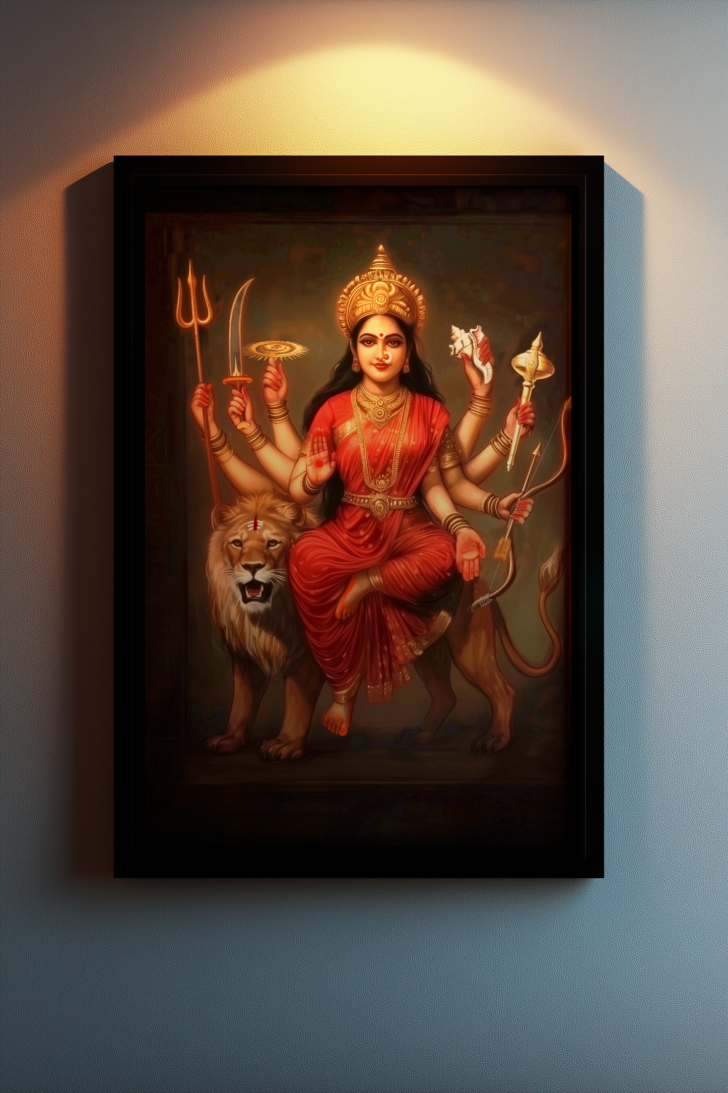 Durga Devi Photo Frame – Ambe Maa in Divine Grace | Powerful Goddess Durga Wall Art