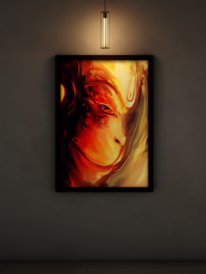 Buy Lord Hanuman Photo Frame Online – Powerful Bajrangbali Wall Art for Strength & Protection | Spiritual Home Decor with Vastu Benefits | Laminated Glossy Print