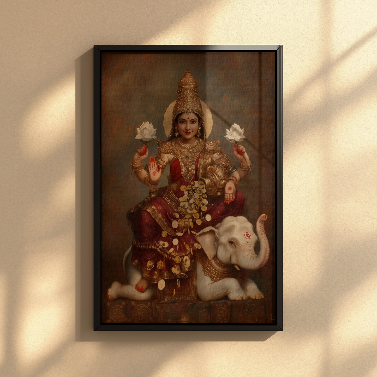 Devi Mahalakshmi – Framed Canvas Print glass protected photo frame