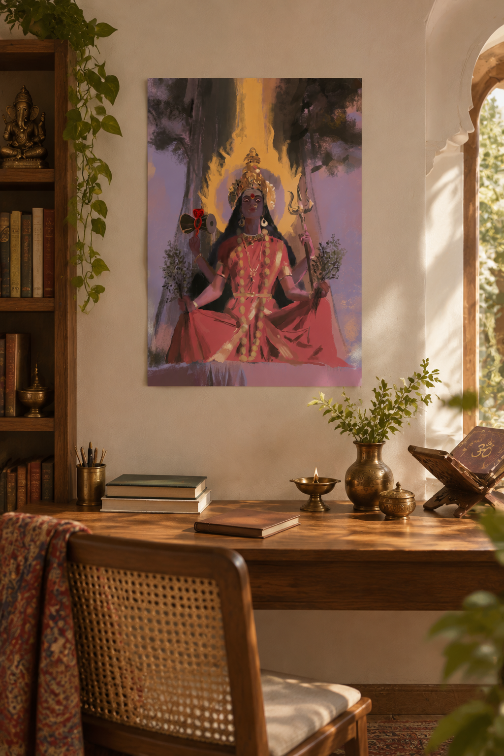 Goddess Mariyamma Poster | Mariamman Devi Hindu Devotional Wall Art | Spiritual Poster Print