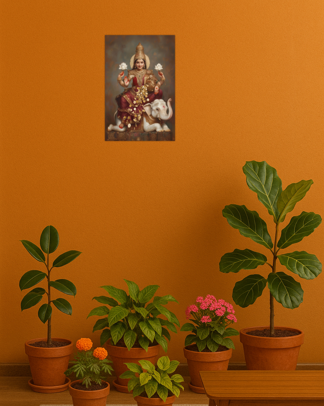 Lakshmi Devi Poster | Lakshmi Devi Blessing Wall Art | Vastu Wealth & Prosperity Decor