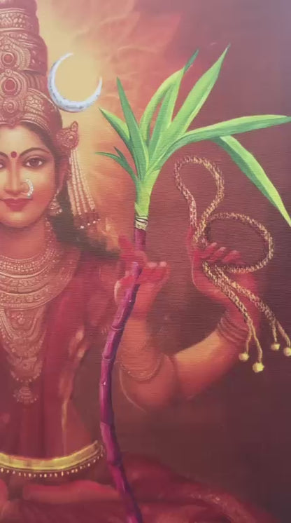 Lalitha Tripura Sundari Canvas Print Roll (Unframed) – Kanchi Kamakshi Devi Wall Art for Home Temple, Meditation & Spiritual Décor