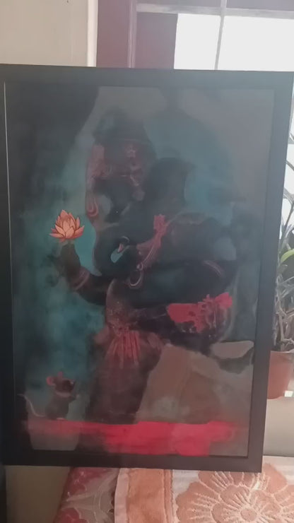 Ganesh Decor Frame | Ganesh Ji Frame Photo | Ganpati Bappa Frame | Perfect Gift for Devotees | 300 GSM Glossy Finish