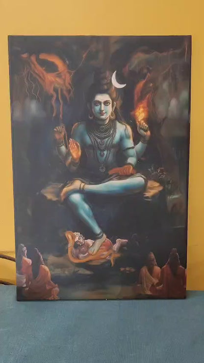 Dakshinamurthy Digital Painting on Canvas – Enlightening Wall Art for Home, Study, and Spiritual Decor