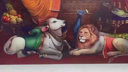 Shiva Parivar Canvas Print Roll (Unframed) – Lord Shiva Family Wall Art for Home Temple, Harmony & Spiritual Décor