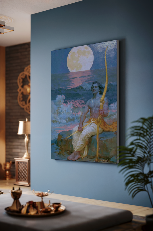 Sri Rama Chandra Canvas Frame | Premium Hindu Spiritual Wall Art for Home & Temple Décor