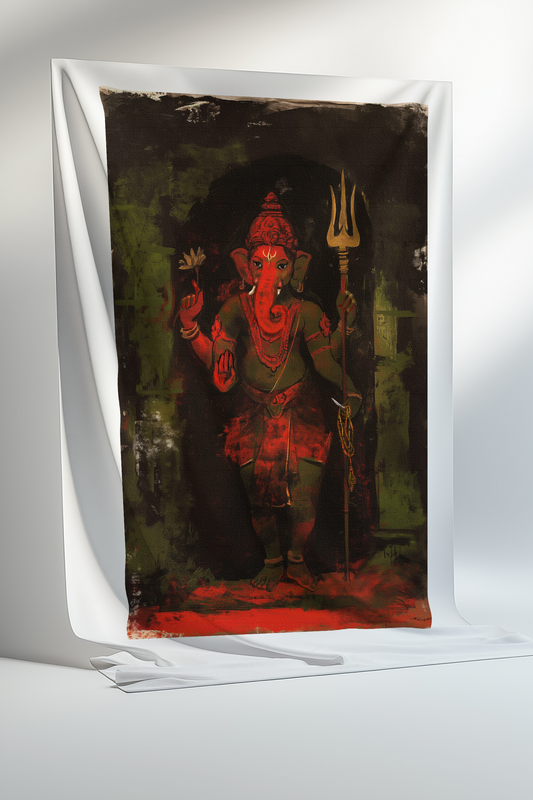 Lord Ganesha Canvas Print Roll (Unframed) – Ganapati Wall Art for Home Temple, Office & Auspicious Décor
