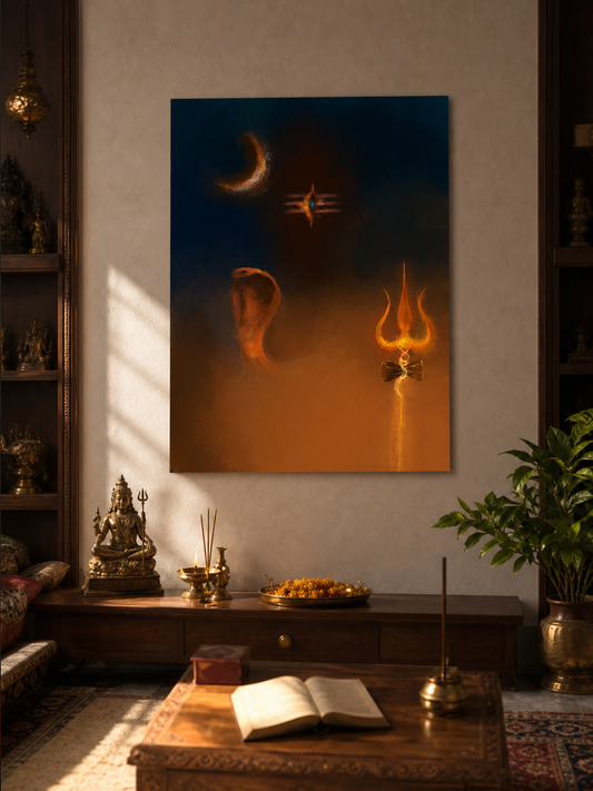 Lord Shiva abstract art Poster | Modern Mahadev Spiritual Wall Art | Contemporary Hindu Devotional Poster Print