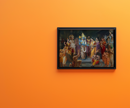 Srinivasa Kalyanam Photo Frame | Venkateswara Kalyanam Wall Art | 300 GSM Glossy Laminated(No Glass) | Vastu & Gift-Perfect