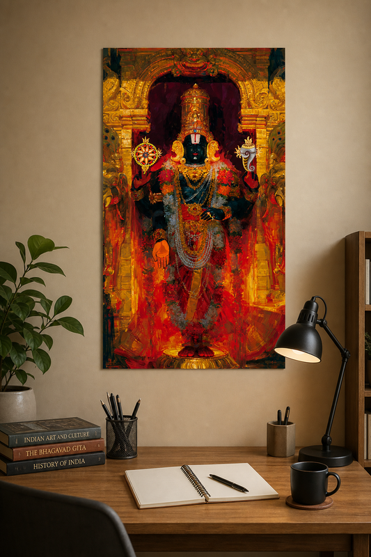 Lord Venkateswara Swamy Poster Print | Tirupati Balaji Wall Art | Premium Hindu Devotional Poster | Spiritual Home Décor Gift