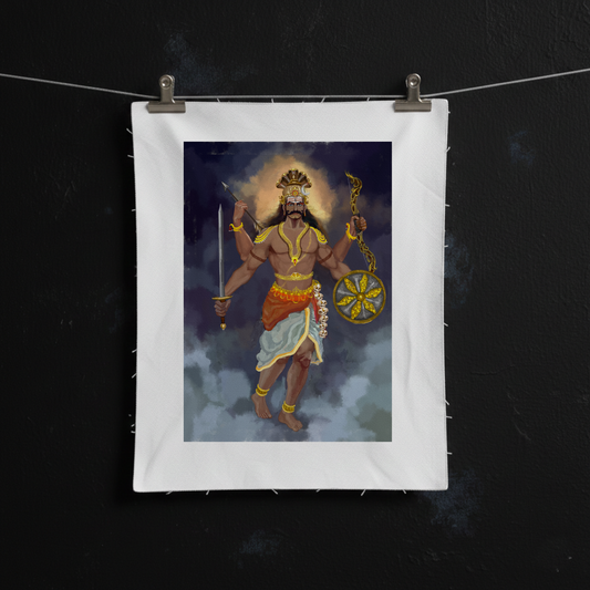 Veerabhadra Swamy Canvas Print Roll (Unframed) – Powerful Shiva Avatar Wall Art for Home Temple & Spiritual Décor