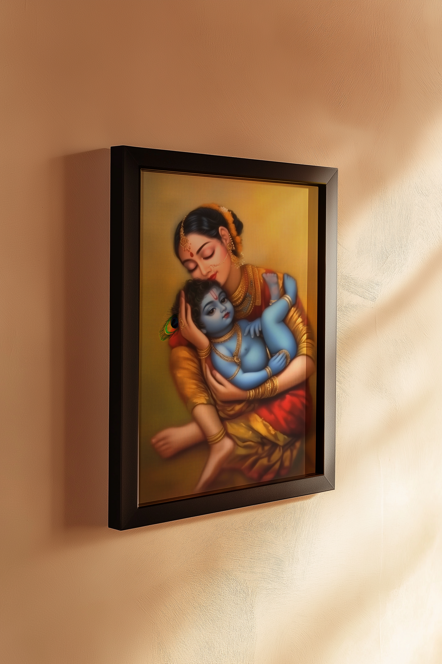 Yashoda Krishna Photo Frame – Divine Bond of Motherly Love | Spiritual Wall Art for Home & Pooja Room Decor